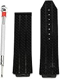 24mm Replacement Black Silicone Rubber Watch Band Strap for Hublot Big Bang Fusion