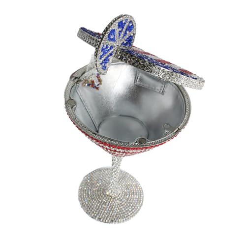Image of Women Goblet Rhinestone Evening Bag Cocktail Cup Diamond Clutch Funny Crystal Prom Handbag Wedding Purse for Party