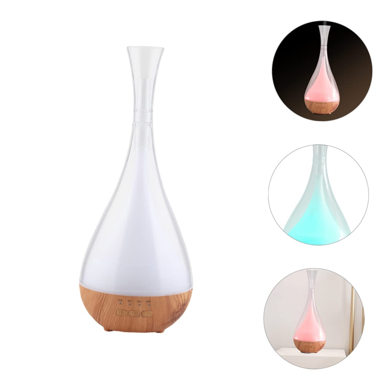 Amosfun 1pezzi Diffusore di Oli Essenziali Design Umidificatore da Casa per Aromaterapia e Profumo Decorazione Portatile Effetto Legno