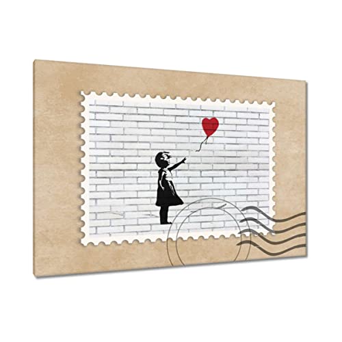 Banksy Girl avec ballon tableau imprimé sur toile 120 x 80