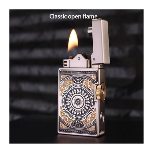 Encendedor de queroseno vintage con rueda de molienda miniatura 2