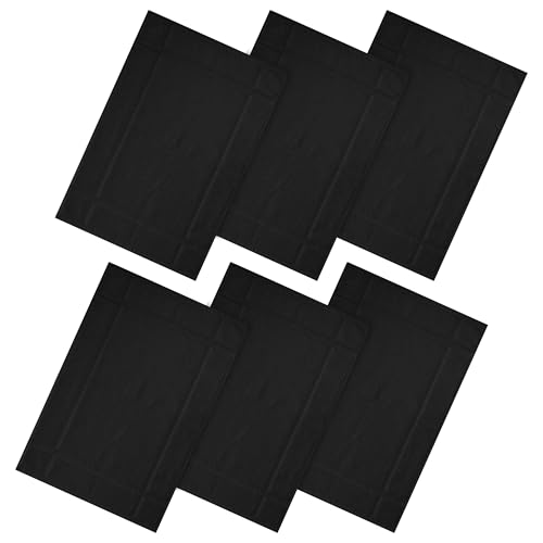 Ample Decor 100% Cotton Bath Mats 24x17 Inches, 1350 GSM Thick Plush, Soft & Absorbent, Oeko-Tex Certified, Durable Construction, Set of 6, Black