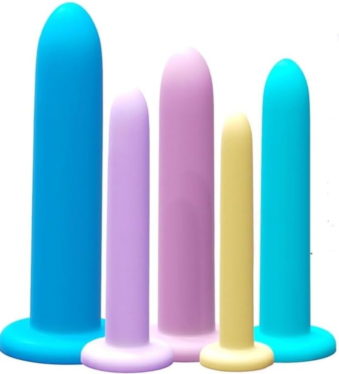 Body Fitness V-Trainers with BPA Free Silicon Women's Health and Wellness Provides Protection and Relief Dilator Set in 5 Diameter Sizes