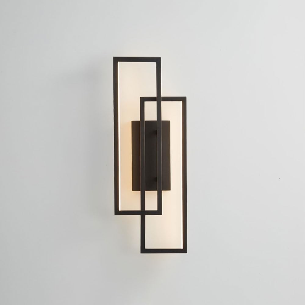 Cwcqgh Dark Wall Sconce Light Linear Copper Minimalist Lamp Geometric Ing Fixture For Bedroom Hallway Living Room Corridor Indoor,