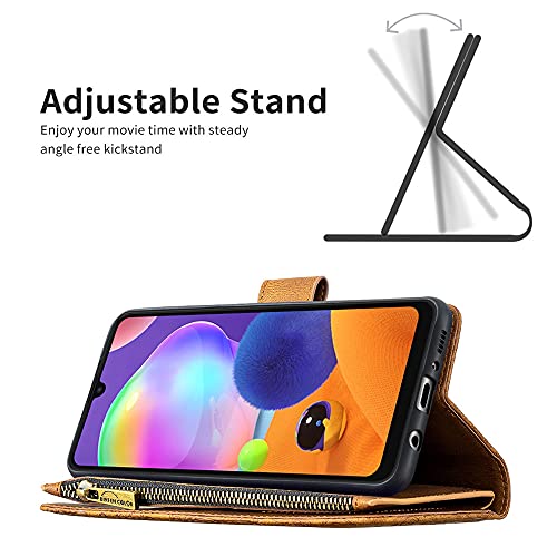 Capa tipo carteira com 9 compartimentos para cartões borboleta roxa moderna para Samsung Galaxy A 31