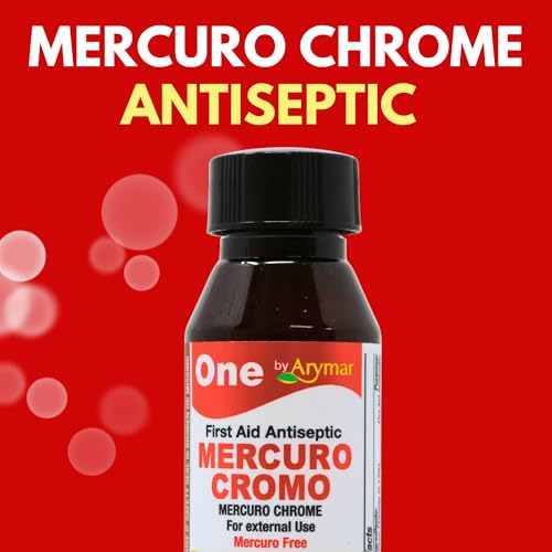 Arymar Mercuro Chrome Antiseptic Solution - First Aid Topical Liquid, 1 fl oz - for Minor Cuts and Scrapes 3 pack