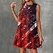 Red White and Blue Dress for Women Maternity Festival Fashion Sleeveless O Neck Patriotic USA Flag Casual Lounge 4th of July Outfit Vestidos De Verano para Mujer 2025