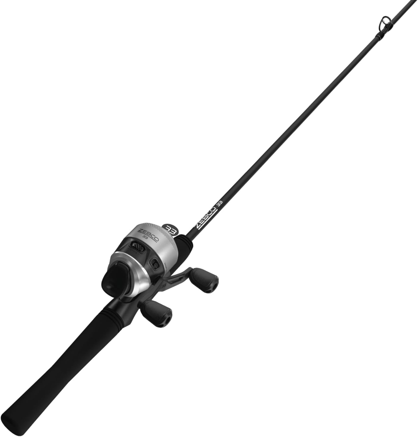 Zebco 33 Spincast Reel and 2-Piece Fishing Rod Combo, Comfortable EVA Handle, Quickset Anti-Reverse Fishing Reel with Bite Alert