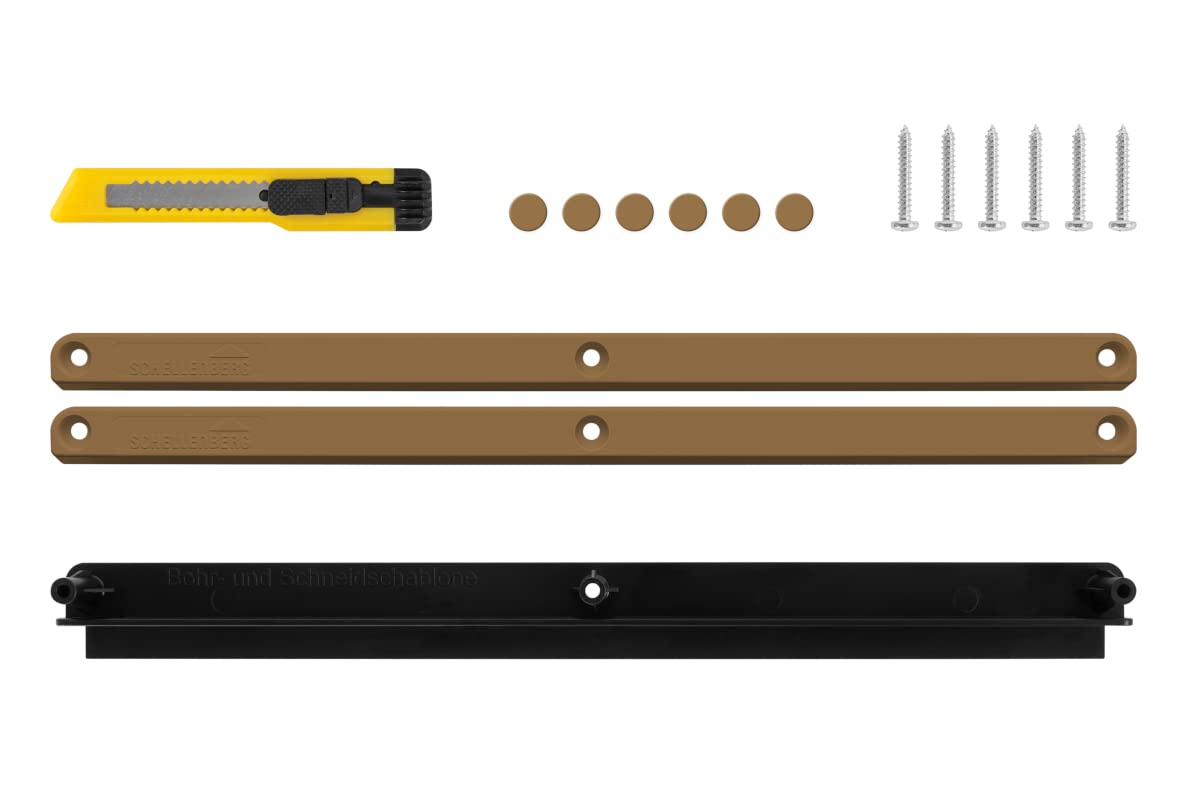 Schellenberg 46609 Diffuseur à feuillure Plus, marron, kit de démarrage