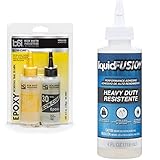 Bob Smith Industries BSI-205 Clear Slow-Cure Epoxy (4.5 oz. Combined) & Aleene's Liquid Fusion Clear Urethane Adhesive,4-Ounce,Package May Vary