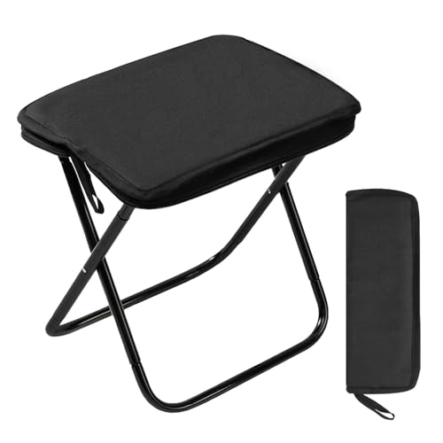 2025Newモデル】折りたたみ椅子 アウトドアチェア コンパクト 超軽量 アルミ合金 ショルダー付き 持ち運び便利 収納袋一体型 携帯チェア キャンプ 椅子 日本語説明書付き ハイキング 釣り（ブラック） (ブラック)