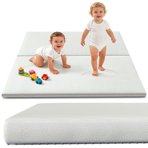 Baby Mat for Floor 59x59 Inch - Thick 1.3 Waterproof Floor Mat for Crawling Non-Toxic with Machine Washable Cover for Toddlers Infants Boys Girls
