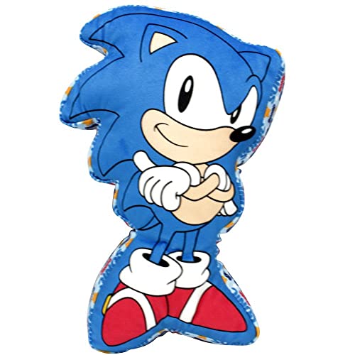Almofada Divertida Formato Sonic Presente Criativo Geek cor:Azul