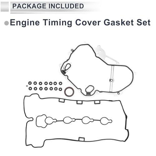 Image of Engine Timing Cover Gasket Set TCS46041 /JV5068 for Chevrolet Malibu 2.2L 2004-2005 Long-lasting Sealing Chain Case Cover Gasket Rubber,Metal 1 Set