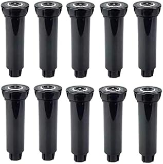 10 aspersores for césped (para jardín) - Equipo de riego de 360 ​​Grados, aspersor de Engranajes, Color Negro