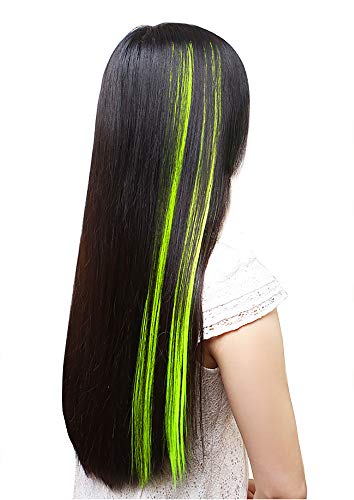 ワンタッチ ストレート ポイント メッシュ エクステ カラー クリップ 襟足 つけ毛 ウィッグ