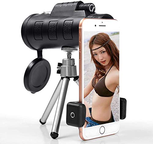 Telescópio Monocular Portátil 40x60 HD + Clipe para Telefone + Tripé Visão Diurna/Noturna Zoom Ótico
