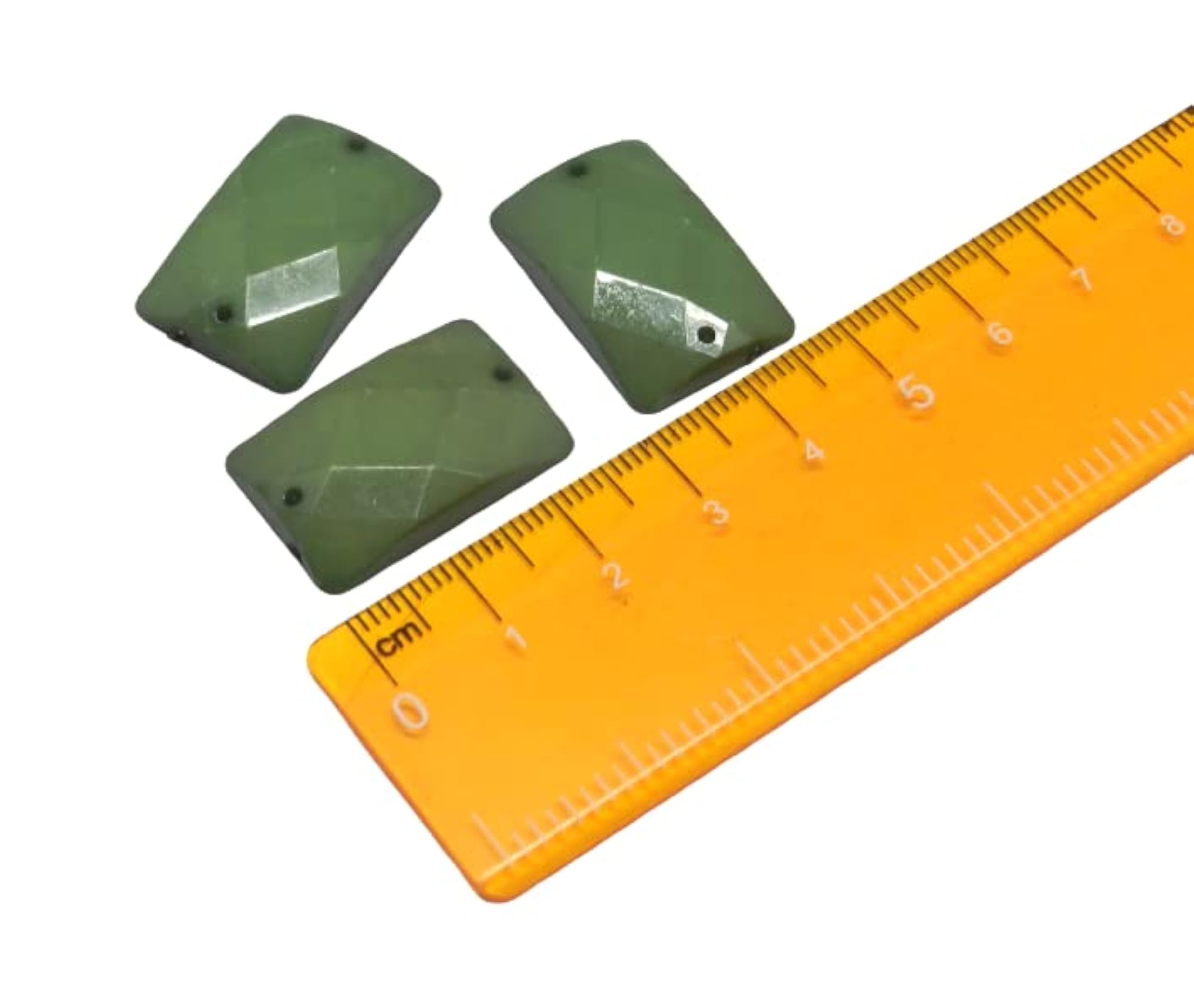 Rectangle Shaped Plastic Stone for Jewellery Making (Pack of 20)