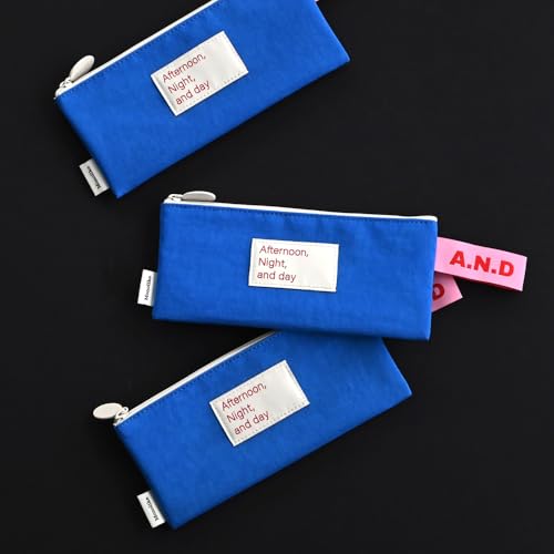 Image of Monolike Afternoon Night and Day flat pen case, Blue - Pencil Pouch, Portable Pencil Bag, Pencil Case, Office Pouch case