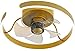 Ventilateurs de plafond avec lampes Moderne Golden Dimmable 3 Vitesse Timing Stealth Stealth Plafonniers Ventilateurs pour salon Chambre à coucher Chambre pour enfants LED 26W
