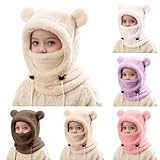 Générique Cagoule d'hiver Thermique pour Enfants 3 10 Ans Multifonction Coupe Vent Réglable Écharpe de Ski Bonnet en Polaire Chaude Casquette Tour de Cou écharpe pour Garçons Filles