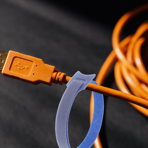 Artibetter 100pcs ataduras para cables reutilizables, correas de cable, organizador resistente para gestión de electrónica y computadoras bajo el escritorio miniatura 5