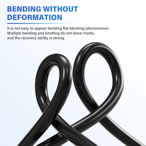 Image of TAILONZ Pneumatic Black 1 /4 inch OD 32 Meter 100ft PA12 Nylon Air Tubing Kits,Pipe Hose Air Line Tubing, Push-to-Connect DOT Brass Fittings (29PCS)