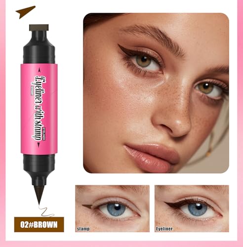 Rotatable Eyeliner Stamp,Long Lasting Eyeliner Stamp and Pencil Set for Precise Eye Makeup miniatura 2