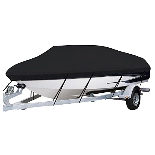 Waterproof Boat Cover, Morhept Heavy Duty 600D Marine Grade Trailerable Bass Boat Covers, Durable and Tear Proof, All-Weather Outdoor Protection Fits 14-16 feet V-Hull, Tri-Hull, Runabout