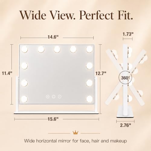 Image of ROLOVE 16 x13 in Hollywood Makeup Mirror with Lights