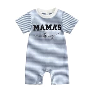 Newborn Baby Boy Summer Clothes Mamas Boy Embroidery Jumpsuit Waffle Round Neck Romper Onesie 3 6 12 18 Months