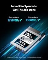 Lexar Professional 256GB CFexpress Karte, Typ B CFe Karte, bis zu 1750MB/s Lesegeschwindigkeit, mit PCIe Gen3x2, kompatibel mit DSLR, rückwärts mit XQD Kamera – Ansicht 2