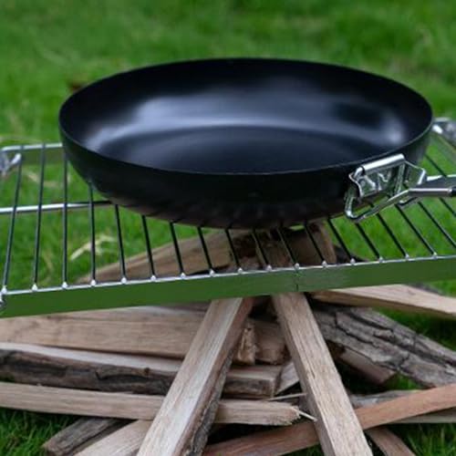 Table de camping pliable en acier inoxydable avec support de poêle robuste