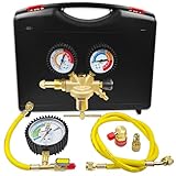 Pidnsrozo 53010 Automotive/HVAC Pressure Tester Kit, Pressure Testing Tools, Includes 53001 Nitrogen Pressure Regulator, Leak Testing Adapter 53042, Charging Hose, R134a Adapter, R410A Adapter