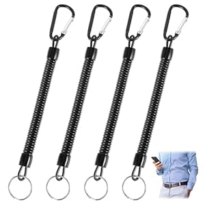Tyqour 4 Stück Spiral Schlüsselanhänger Karabiner