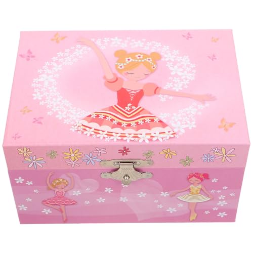 Hoement Joyero Musical para Niñas Bailarina, Diseño Elegante en Rosa, Almacenamiento Compacto y Organizado de Joyas para Cumpleaños y Decoración