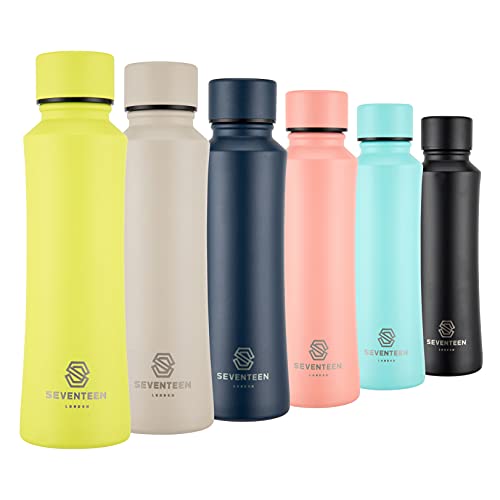 SEVENTEEN LONDON - Lekvrije, herbruikbare ‘Hampton’ waterfles in ivoor van roestvrij staal - Dubbelwandige thermosfles met vacuümisolatie zonder BPA - Houdt 24 uur lang koude dranken en 12 uur warme dranken vast - 400ml - Image 8