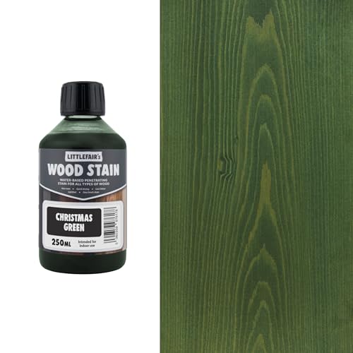Littlefair's | Water Based Wood Dye | Special Colours Range | Indoor and Outdoor Use | Environmentally Friendly | Christmas Green (250ml)