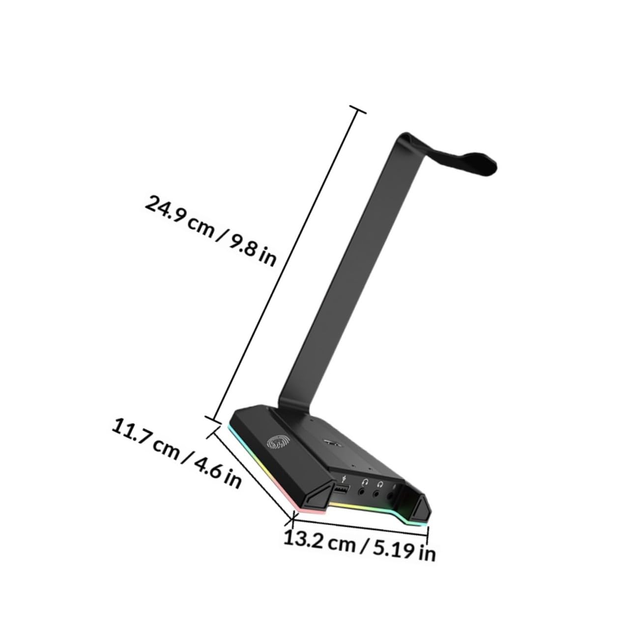 ABOOFAN Soporte para Auriculares de Sobremesa Negro Abs para Ordenador | USB Interfaz de Carga, Transmisión Inteligente, Diseño Rgb para Escritorio Gaming