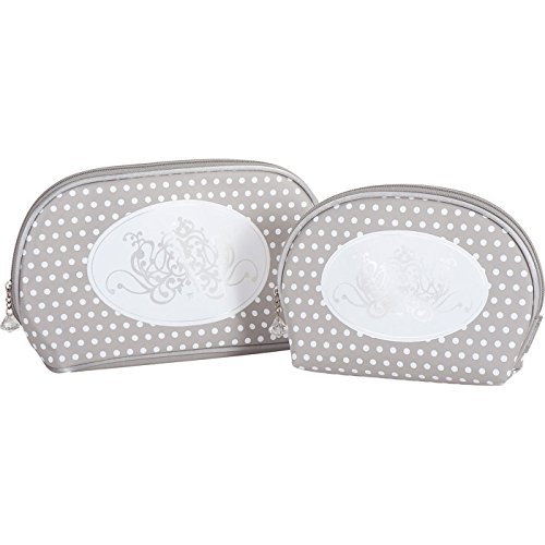 Lot de 2 sacs de maquillage Mathilde M gris pour ranger vos cosmétiques au quotidien