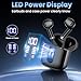 Wireless Earbuds, Bluetooth Headphones with Deep Bass Stereo, 48H Playback Ear Buds with LED Power Display, Lightweight, IPX7, in-Ear Earphones with Mic for iPhone/Android/iPad, Black
