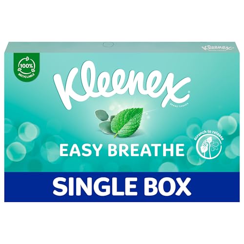 Kleenex Easy Breathe Facial Tissues, Natural Menthol and Eucalyptus, 56 Tissues, Pack of 6