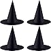 Tatuo Halloween Witch Hat Witch Costume Accessory for Halloween Christmas Party, Black (4 Pieces)