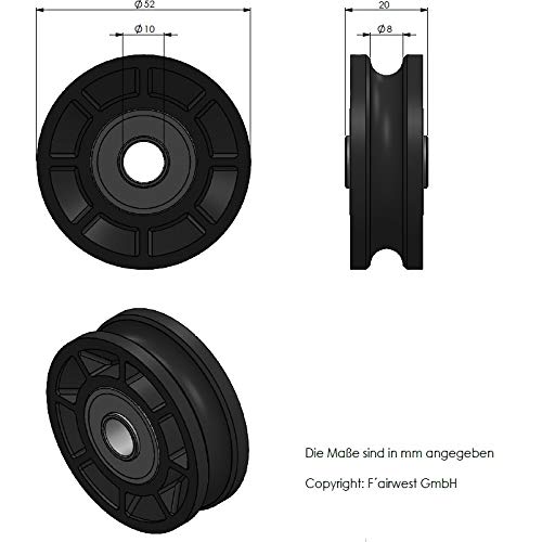 Carrucola Doppio Cuscinetto Sfere Ø75mm Per Cavi Ø8mm - Portata 350kg Made In Germany - Foto 2