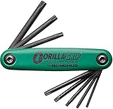 Bondhus 12634 GorillaGrip Set of 8 Star Fold-up Keys, sizes T9-T40