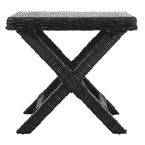 Safavieh Home Collection Manor Wicker Bench, Black #TOP5