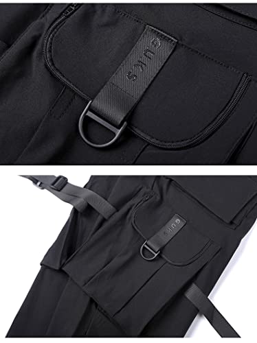 DUDHUH Cargo Pants for Men Techwear Hip Hop Harem Pants Streetwear Fashion Men’s Tactical Track Jogger Pants3