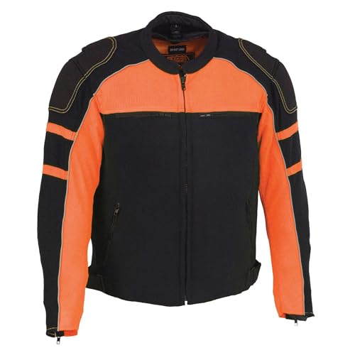 Image of Milwaukee Leather Men's CE Armored All-Season Motorcycle Jacket - Impact Protection Textile Racer Design - Large