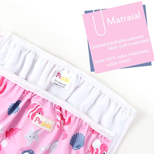 Pedobi Reusable Baby Swim Diapers, Adjustable Diaper Swim For Toddlers 9 Months - 3 Years Old, 3 Pack For Swimming Lessons (Summer Elves, Small) #TOP3