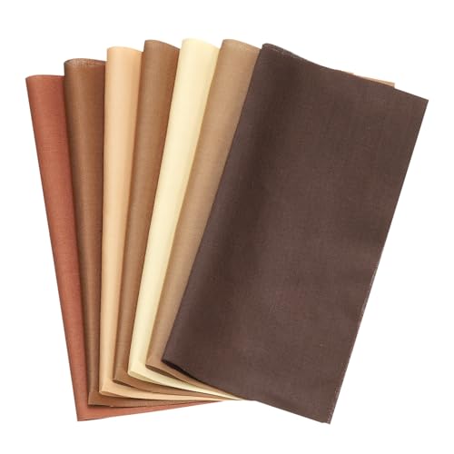 PATIKIL Cotton Fabric Bundles 7 Pcs 10 x 10 Inch Fat Quarter Solid Color Precut Fabric Squares for Sewing Patchwork Quilting DIY Crafts Brown
